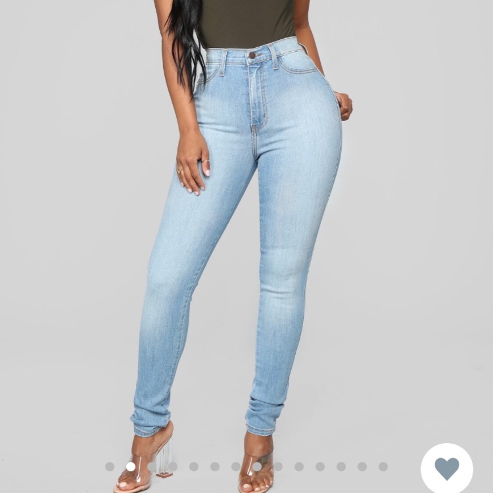 Classic high waist skinny jeans -Light Blue wash